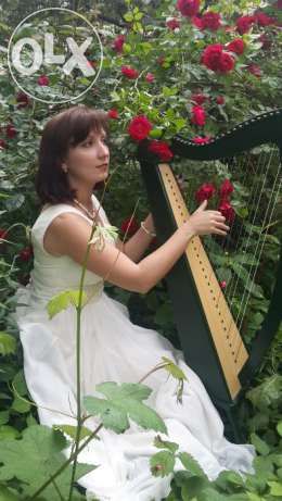 Арфа. арфистка на праздник