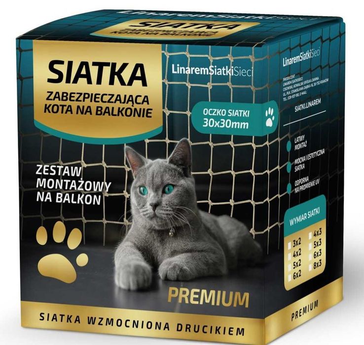 Nowa premium siatka dla kota balkon