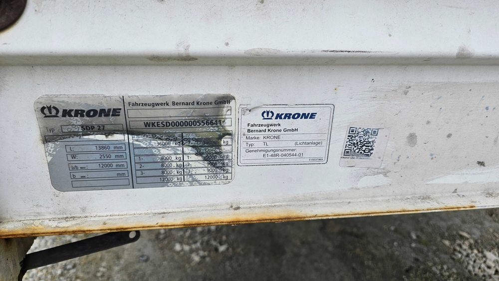 naczepa Krone  mega plandeka low deck. 1 oś podn.