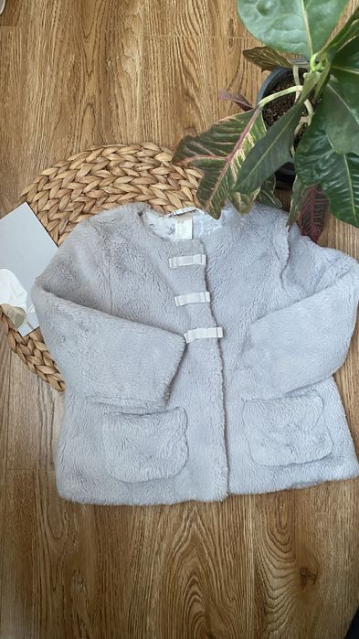 Шубка шуба куртка демісезонна h&m сіра 92 розмір 1,5-2 роки дитяча