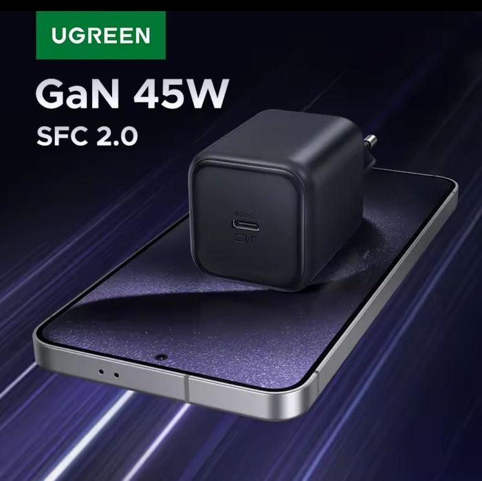 Зарядний пристрій Baseus 45w,  Ugreen 20w,  30w, 45w. Швидка зарядка GaN PD