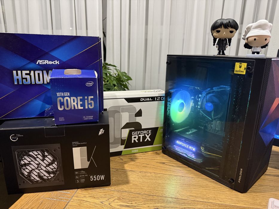 Ігровий ПК/компʼютер rtx 3060 (12 GB) 16 gb ddr4 i5-10400 ssd/hdd