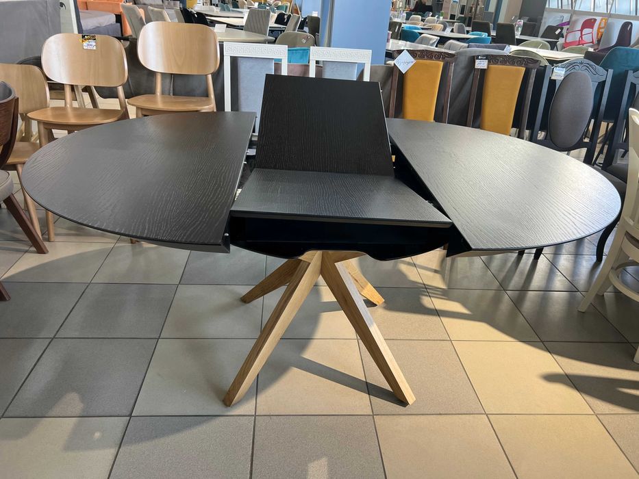 Стіл Нова Д130+50+50 круглий розкладний кухонний у вітальню в гостинну