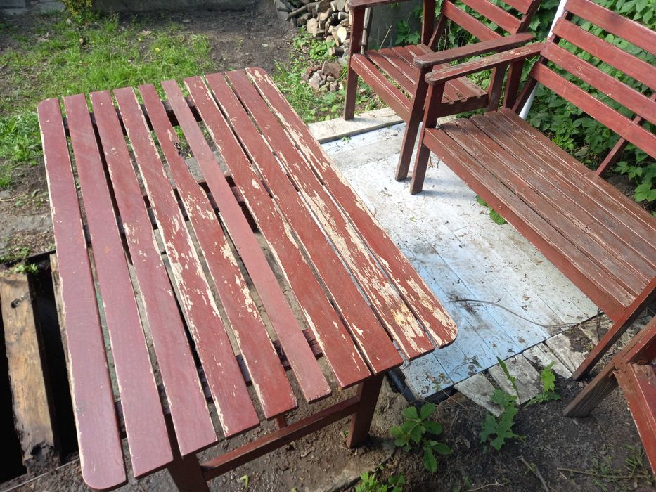 Meble ogrodowe Drewniane Parasol Zestaw Brąz Nysa