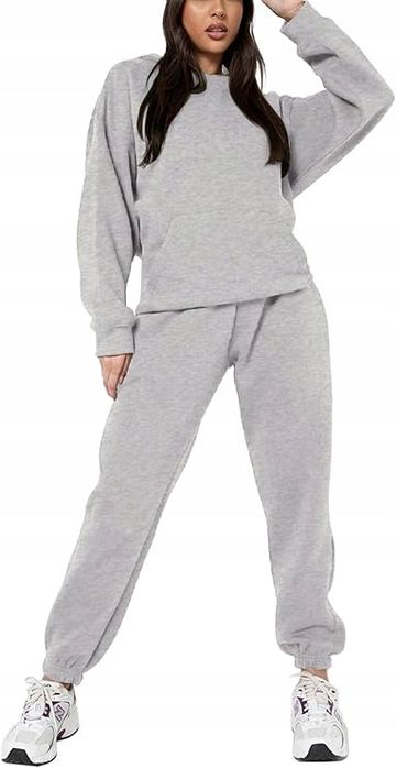 Damski Gruby Bawełniany Kombinezon Dresowy Z Kapturem Reoria Xl