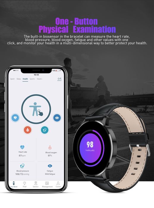 SmartWatch resistente água, notificações, controlo frequência cardíaca