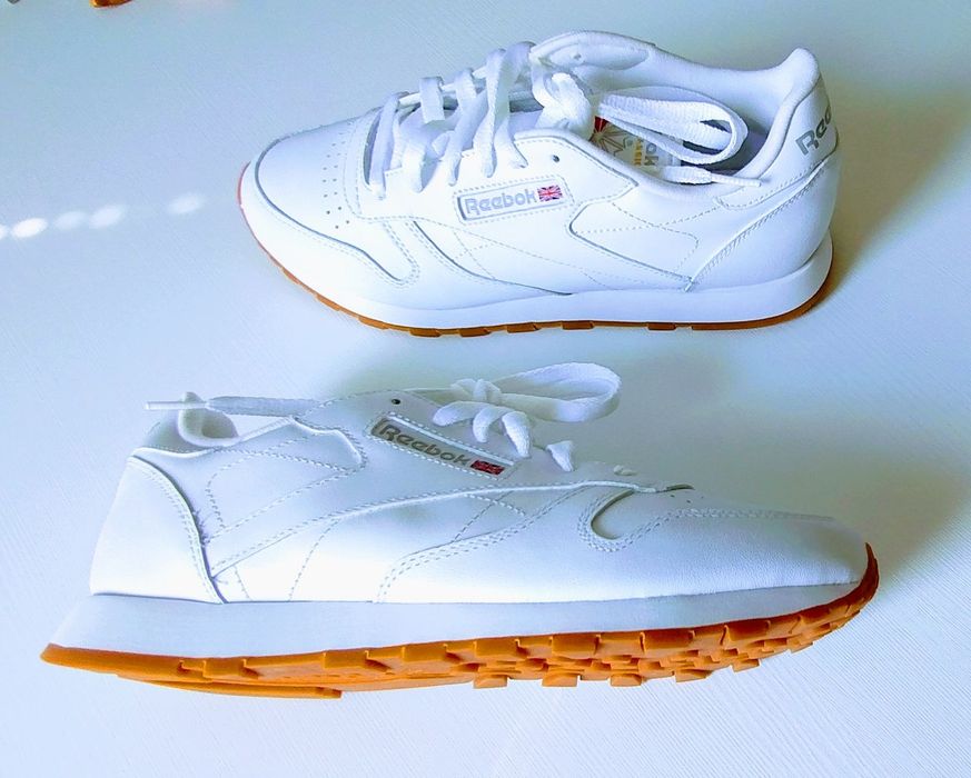 Buty męskie Reebok Classic Leather białe skórzane oryginalne NOWE 40,5cm
