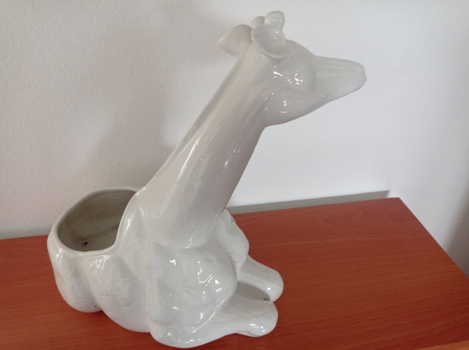 Floreira porcelana girafa vintage
