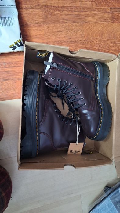 Bordowe Buty glany Jadon dr Martens