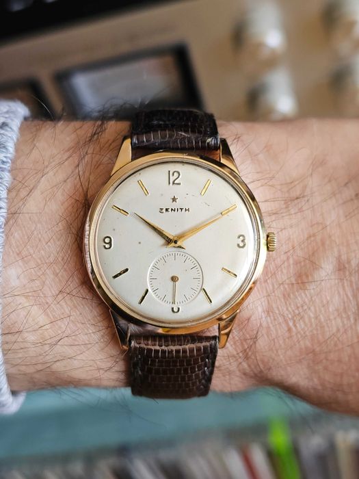 Zenith Stellina jumbo 37mm lite złoto 18k 750 z 1960 roku !