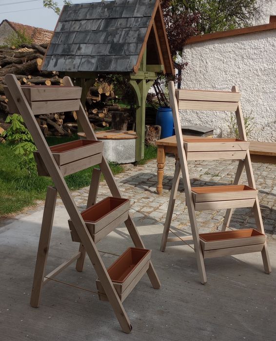 Kwietnik dębowy stojak na kwiaty