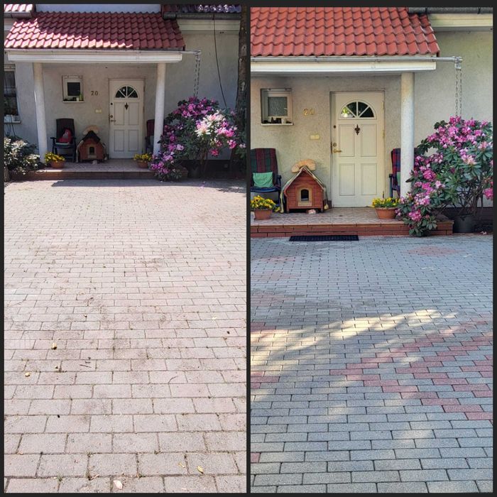 Mycie kostki brukowej, tarasów, podjazdów | 500 bar + gorąca woda