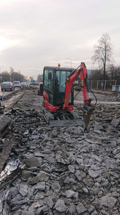 Minikoparka 2t koparka 4t, młot, kucie betonu, kucie ścian, posadzek