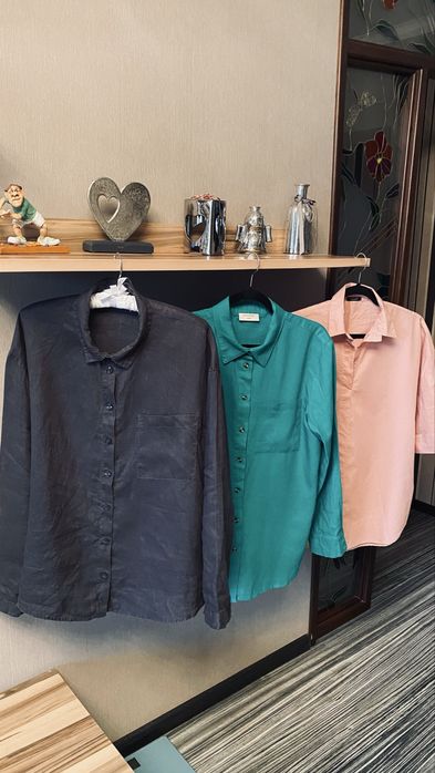 Рубашка лен H&M,massimo dutti