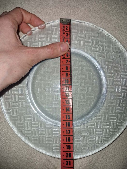 Talerzy deserowy Huty Szkła Ząbkowice talerzyk turkusowy kratka szacho