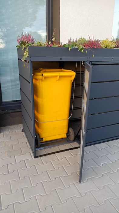 Zabudowa Obudowa Kosza na Śmieci Wiata Śmietnikowa z Kwietnikiem