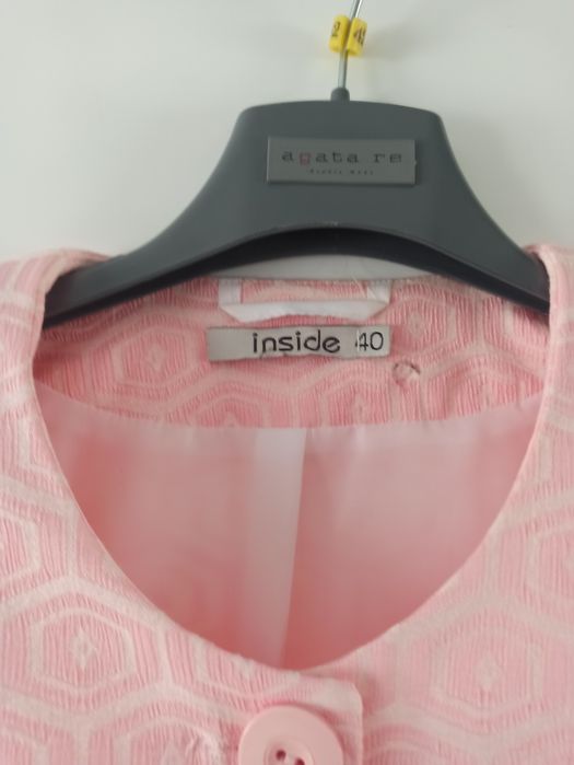 Wiosenny Łososiowy płaszczyk płaszcz długi żakiet 40