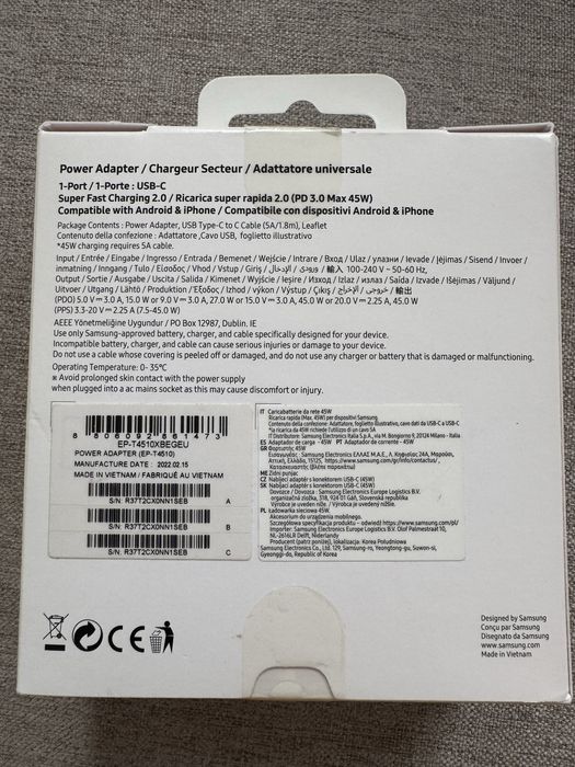 Ładowarka SAMSUNG 45W PD Power Adapter typ -C