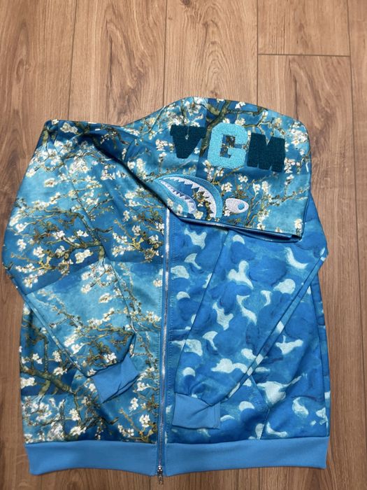 ‼️SALE ‼️Худі BAPE x Van Gogh Museum Shark Full Zip Hoodie, топ якість