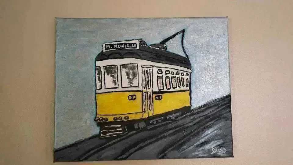 Tela pintada a acrílico, medidas 30x24cm