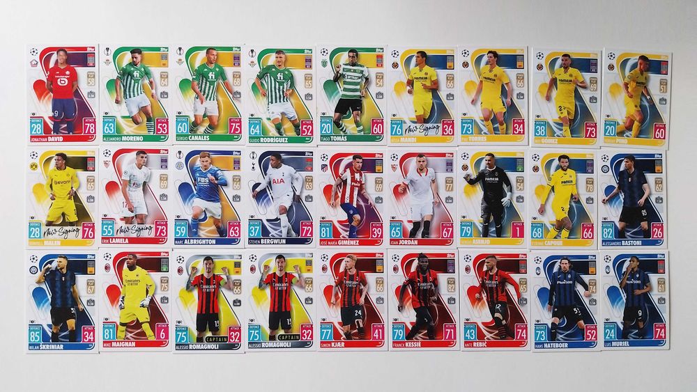 192 cards FUTEBOL várias coleções | Panini Topps lote ou venda a vulso