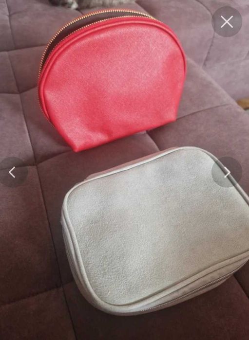 Zestaw 2 kosmetyczek Oriflame zamsz, skóra ekologiczna