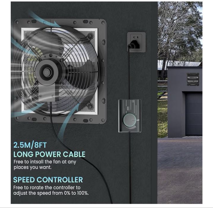 Fan extratora 1100m^3/h  25cm diametro.