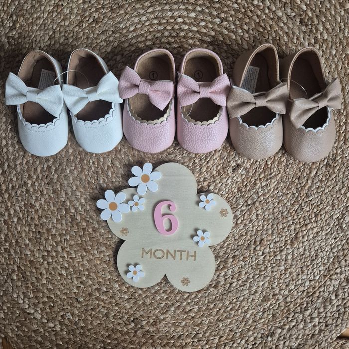 Buciki chrzest dziewczynka Milulove  0/6 mc lub 6/12