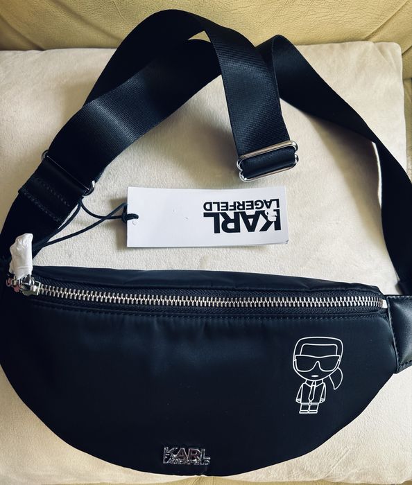 Nowa nerka/ crossbag Karl Lagerfeld, czarna , srebrne dodatki