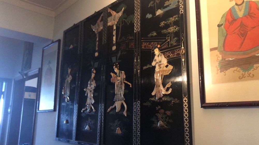 Quadros / paineis em pau preto e pedra de sabao