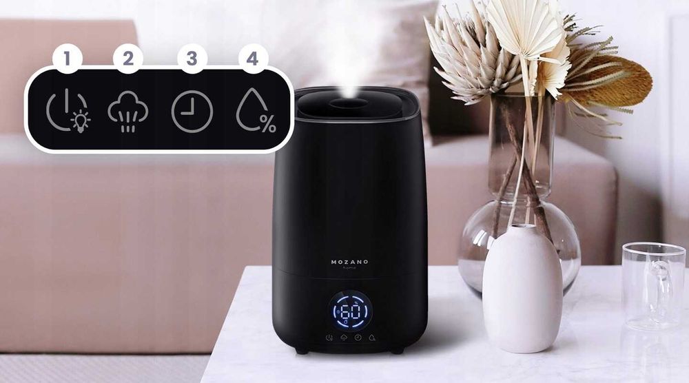 AUTOMATYCZNY Nawilżacz powietrza lampka nocna jonizator dyfuzor ZESTAW