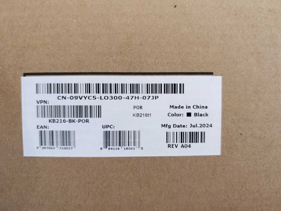 Pack Teclado + Rato Dell (KB216 + MS116) – Novos, Selados, Teclado PT