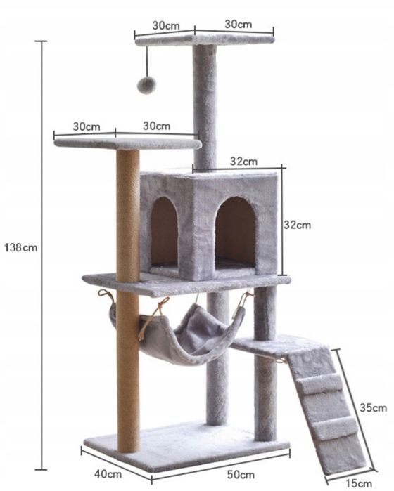 Когтеточка низька, ліжко, когтеточка Omna tower 101 - 160 см