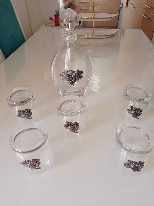 Conjunto Garrafa + 5 copos - relevo em ESTANHO - por estrear !435434400316149761