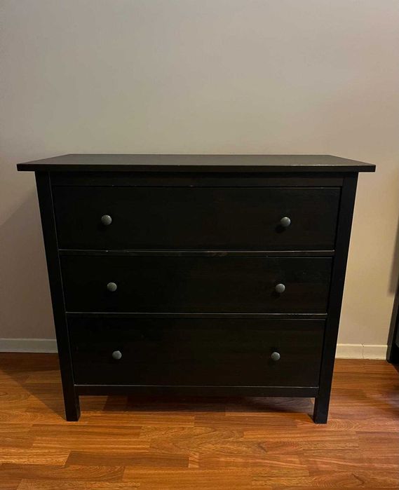 Cómoda com 3 gavetas, preta - IKEA