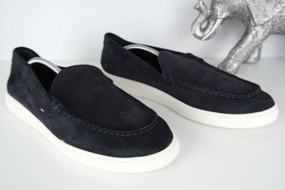 Tommy Hilfiger skóra mokasyny loafers  męskie  granatowe 46