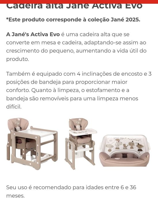 Cadeira de Refeições Activa Evo