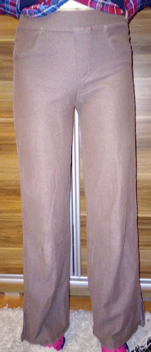 Spodnie H&M brązowe z rozcięciami roz 32 bdb