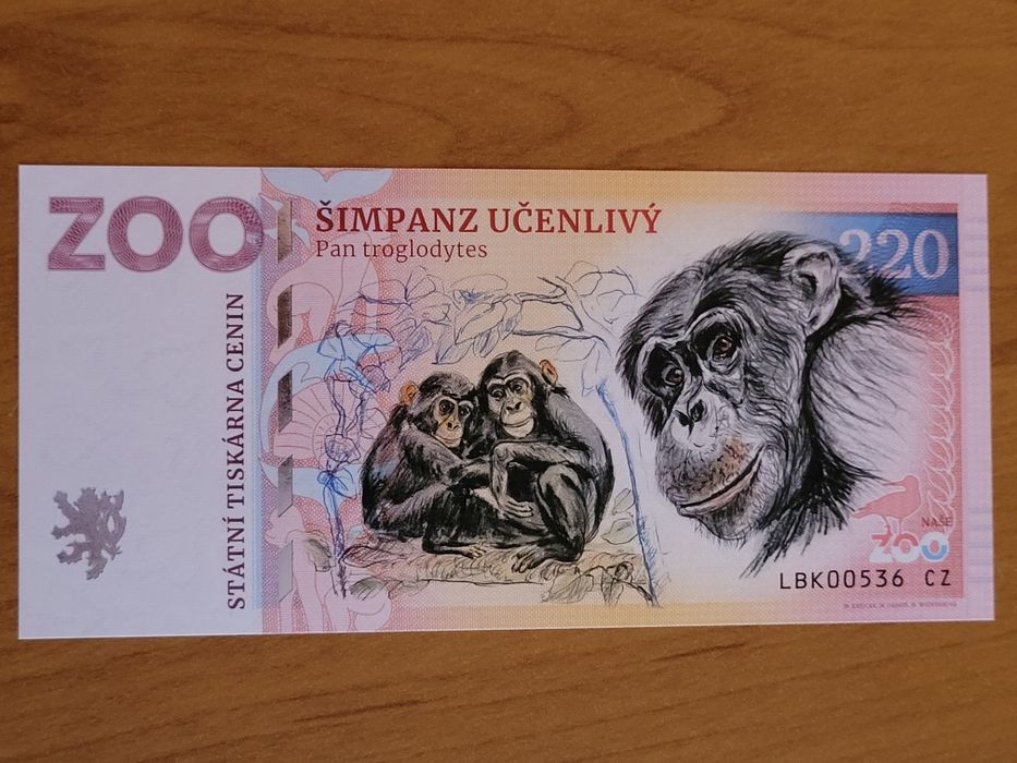 Banknoty kolekcjonerskie Zoo Liberec Czechy zoolar bon,  Matej Gabris