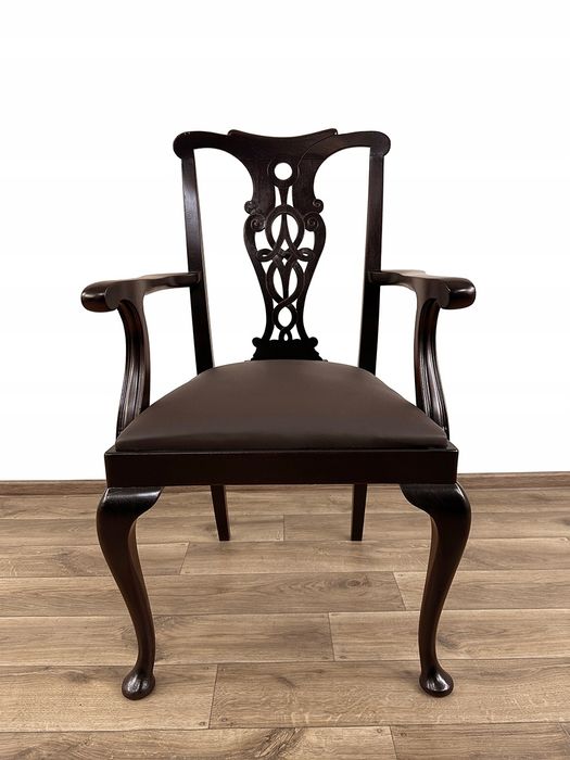 FOTEL do BIURKA antyk naturalna skóra 1 z 2