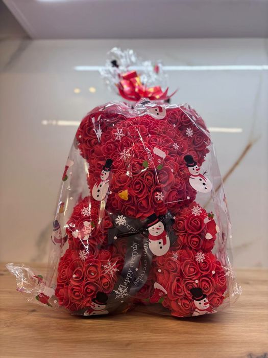 Ведмедик з троянд. Подарунок дівчині, мамі, доньці, бабусі. Мишка роз