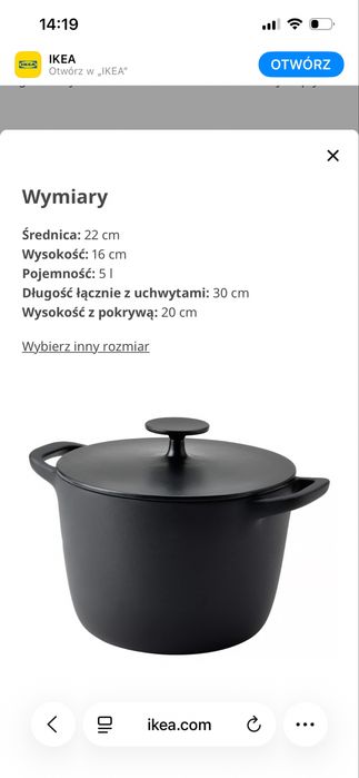 VARDAGEN Garnek z pokrywką, żeliwo emaliowane Matowy/czarny, 5 l