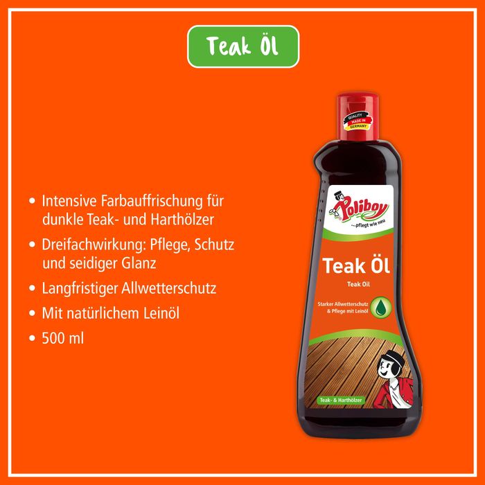 poliboy olej do ciemnego drewna tekowego 500ml