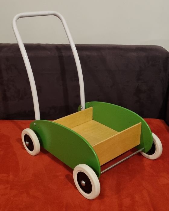 Wózek drewniany, chodzik, pchacz, Ikea mula