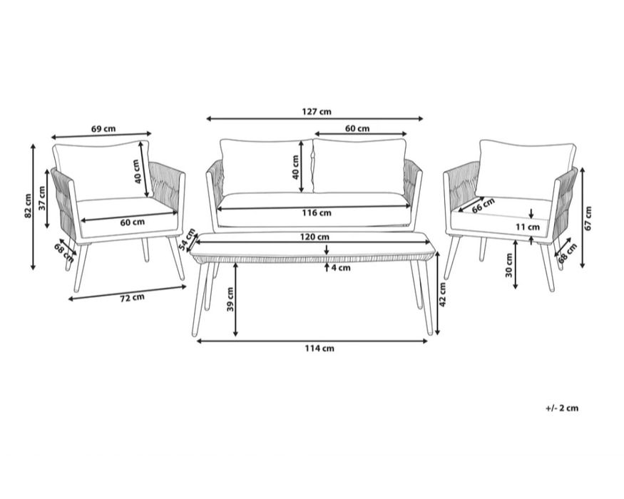 Conjunto de jardim com mesa 4 lugares  NOVO