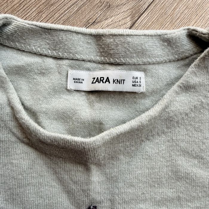 Zara knit sweter s zielony miętowy kryształki