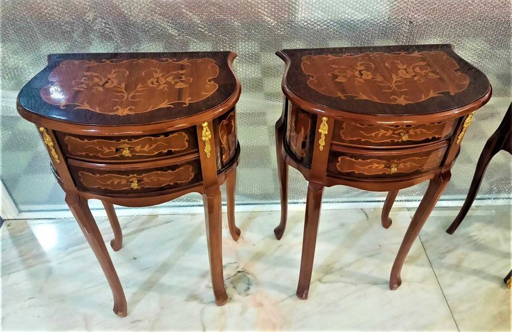 Par Mesinhas Cabeceira Apoio 2 Gavetas