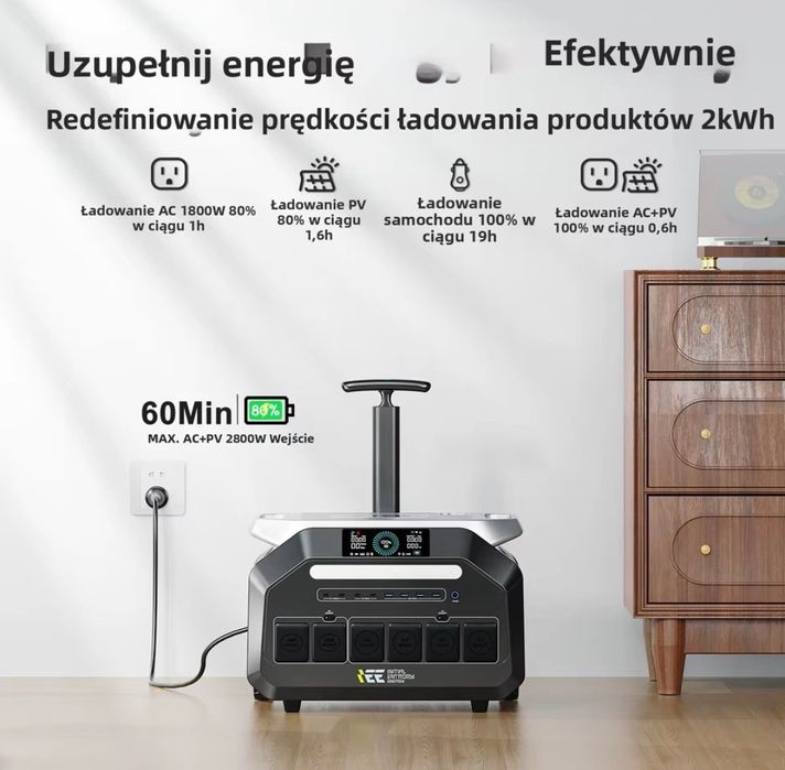 Stacja prądowa przenośna 3200W powerbank. NOWA. Akumulator