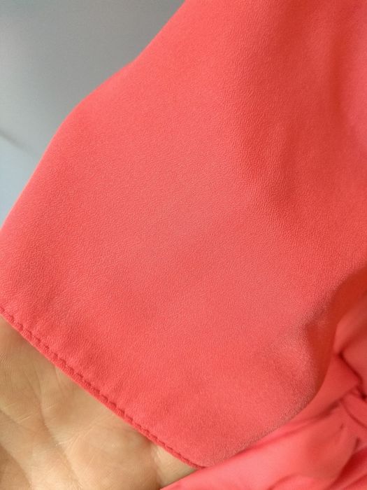 Sukienka długa z dwoma paskami łososiowa