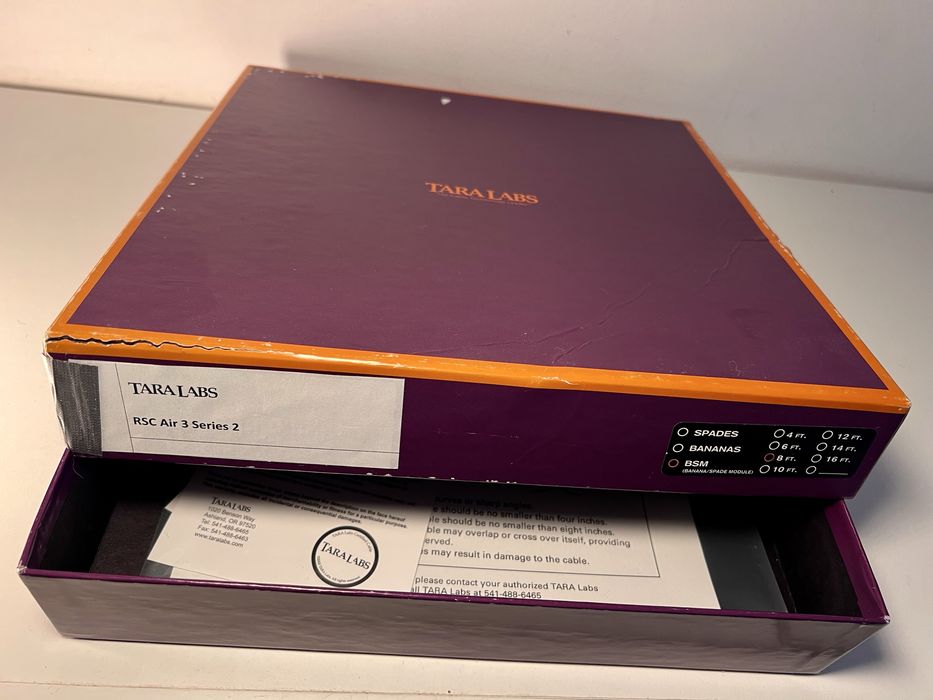 Tara Labs RSC Air 3 Series 2 RCA, 2x1m. Orginalne kable Tara Labs.